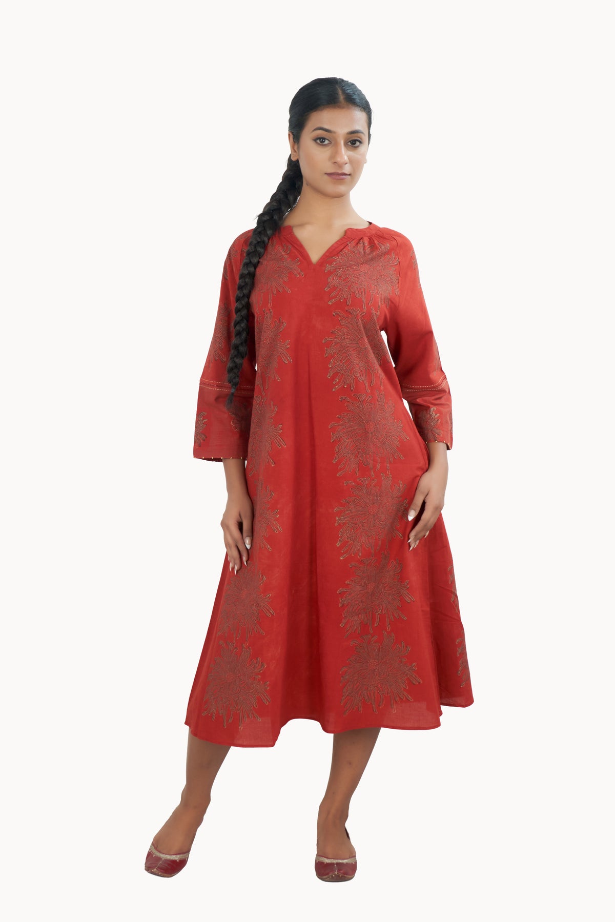 Botanical Red Dress