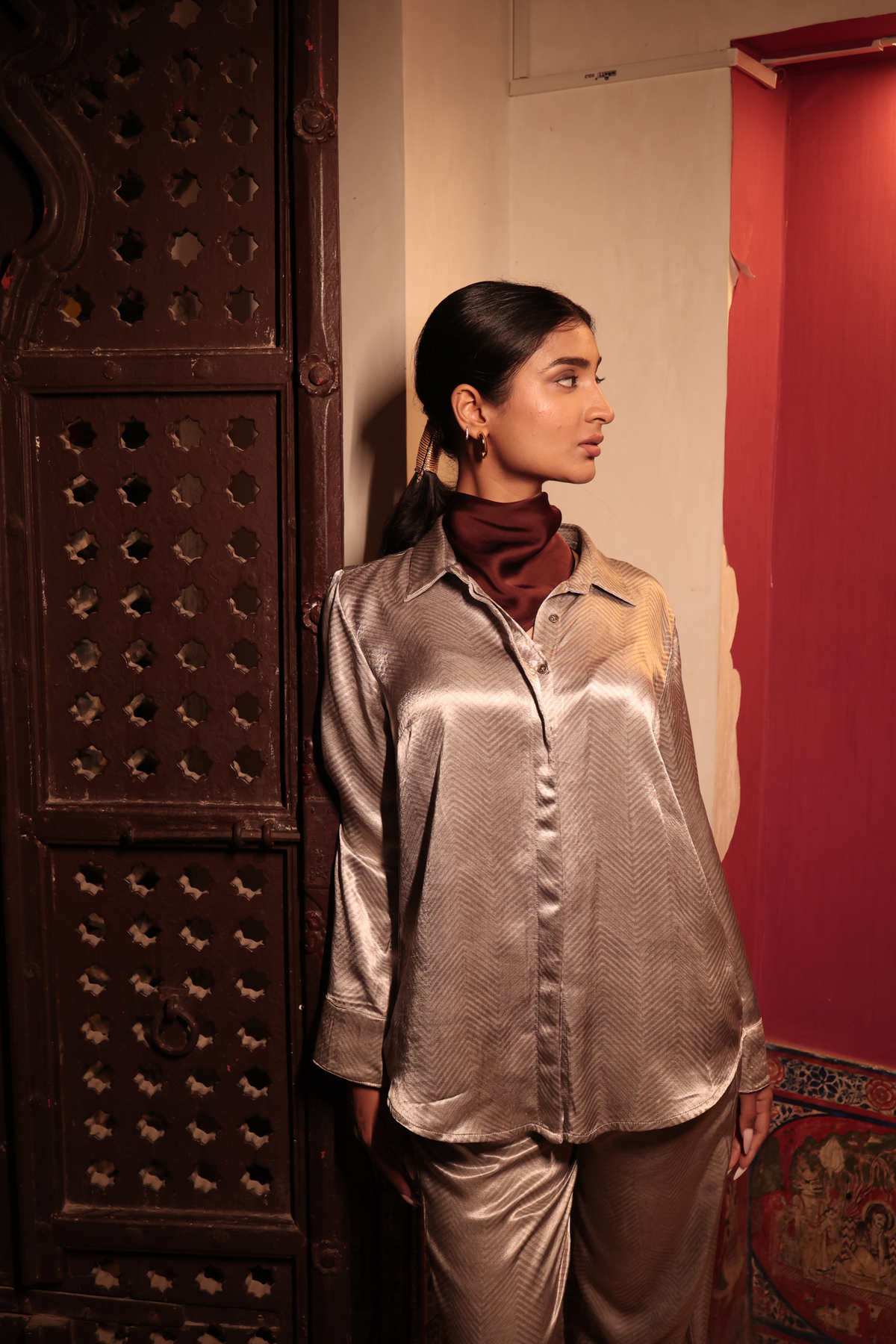 Kashish Patterned Silk Shirt