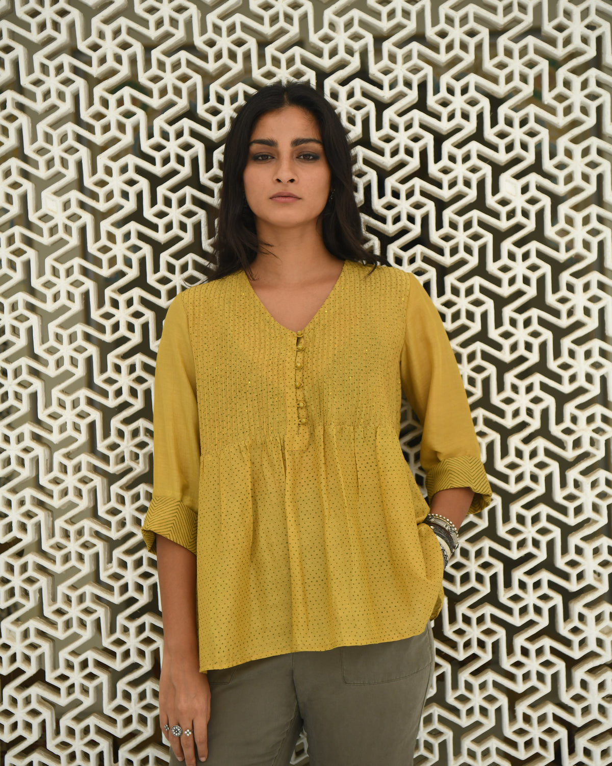 Nargis Haldi Half Shirt