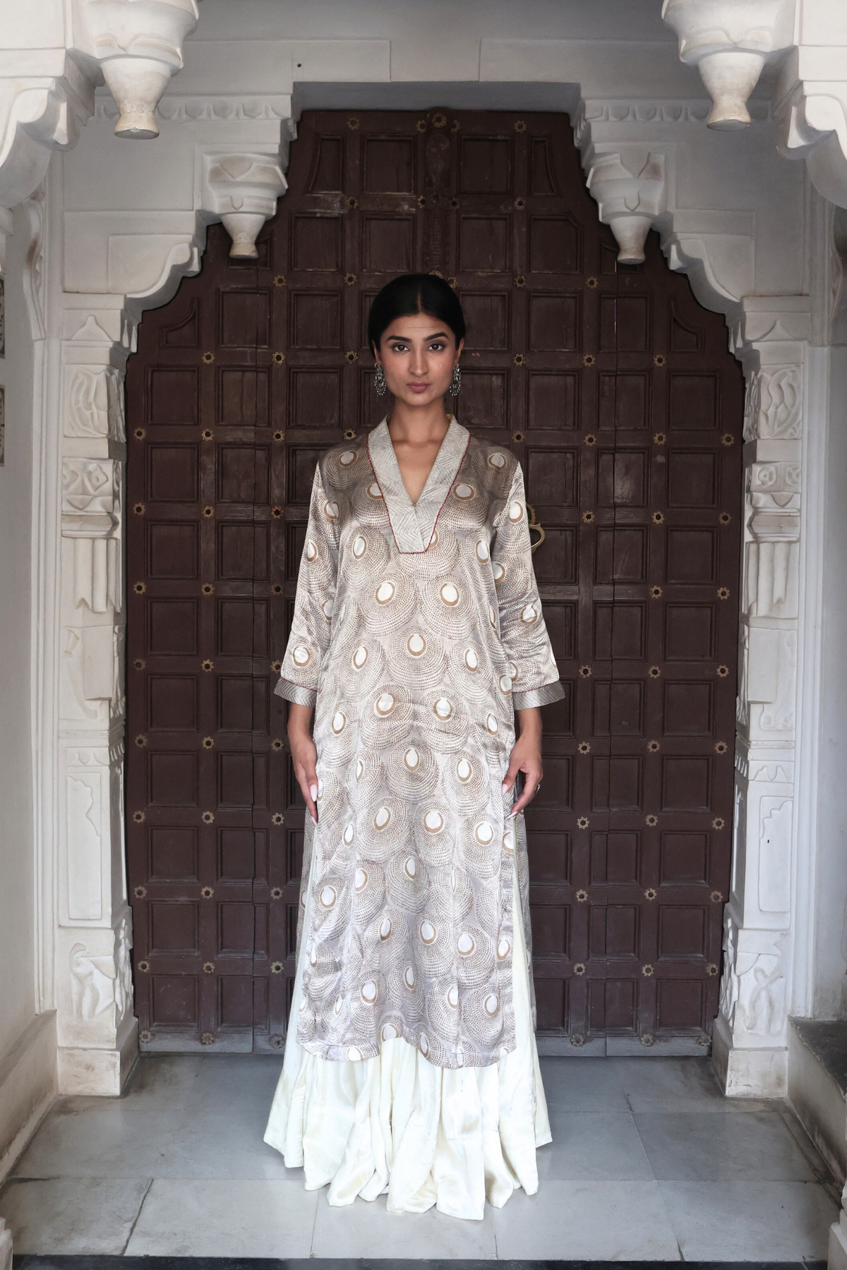 Kashish V-neck Silk Kurta Set