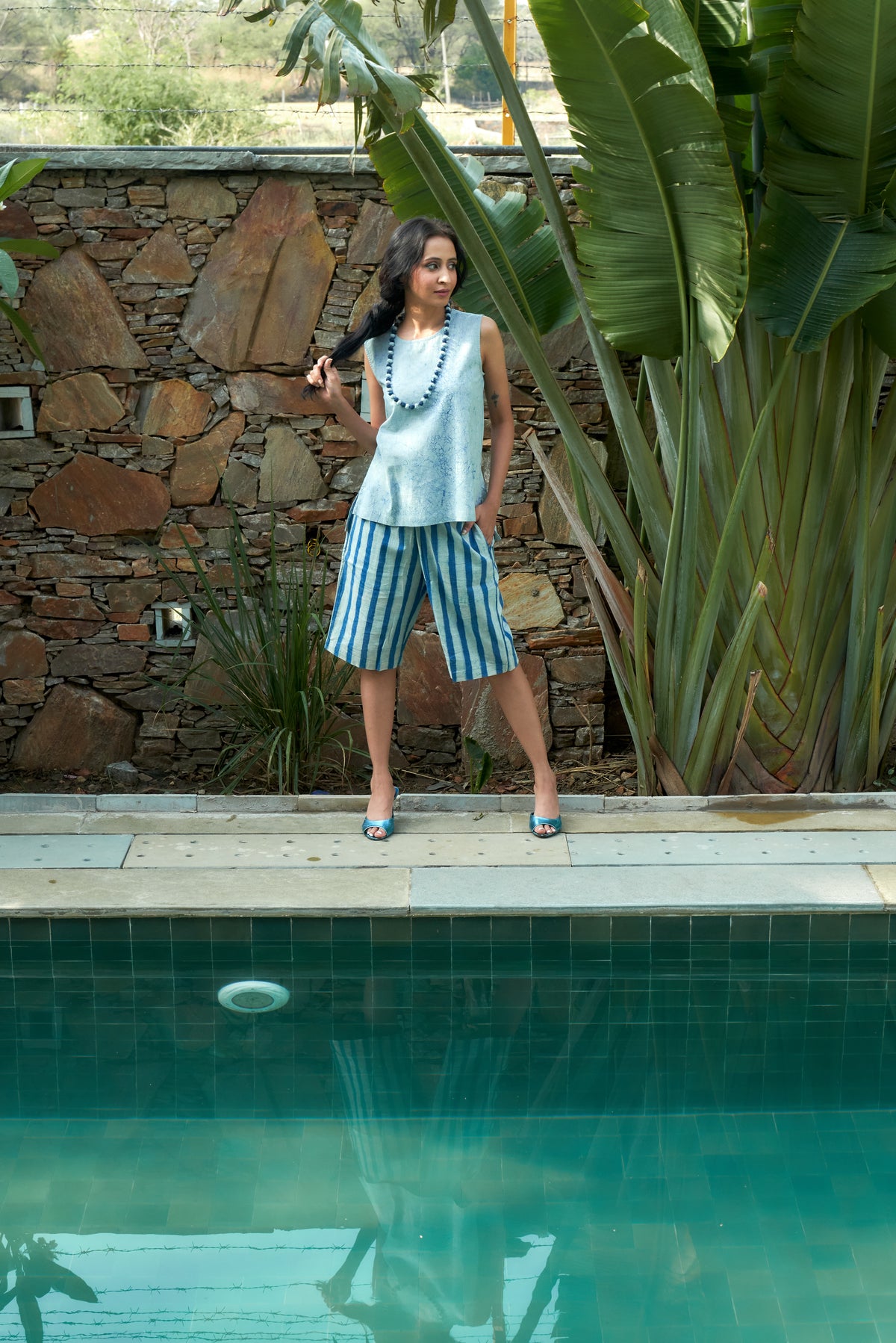 Stripe Half Pants