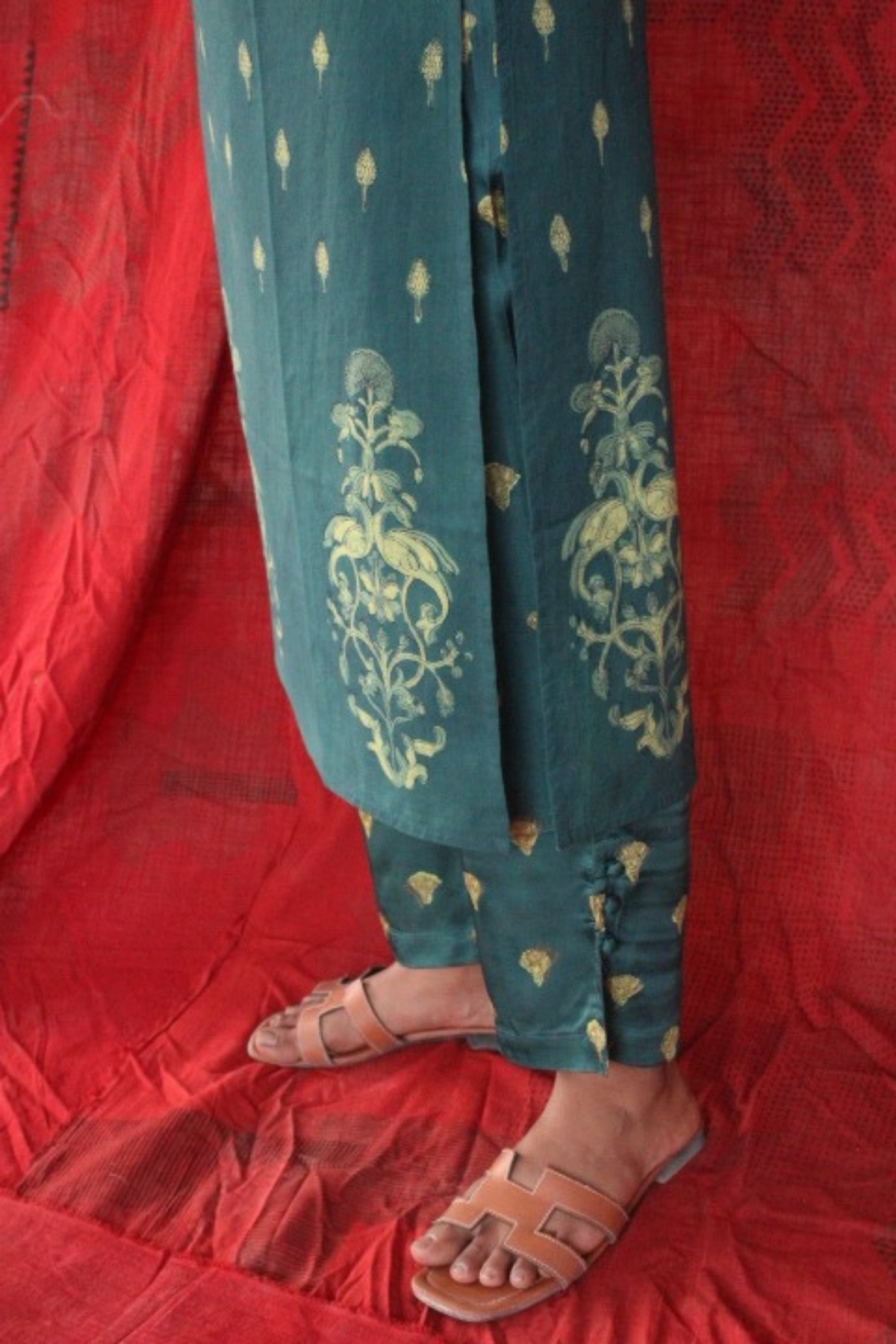 Green Silk Pants