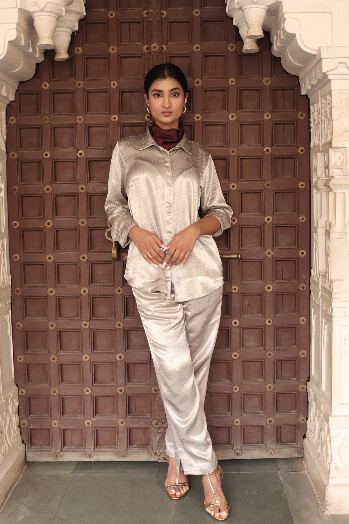 Kashish Patterned Silk Coord Set