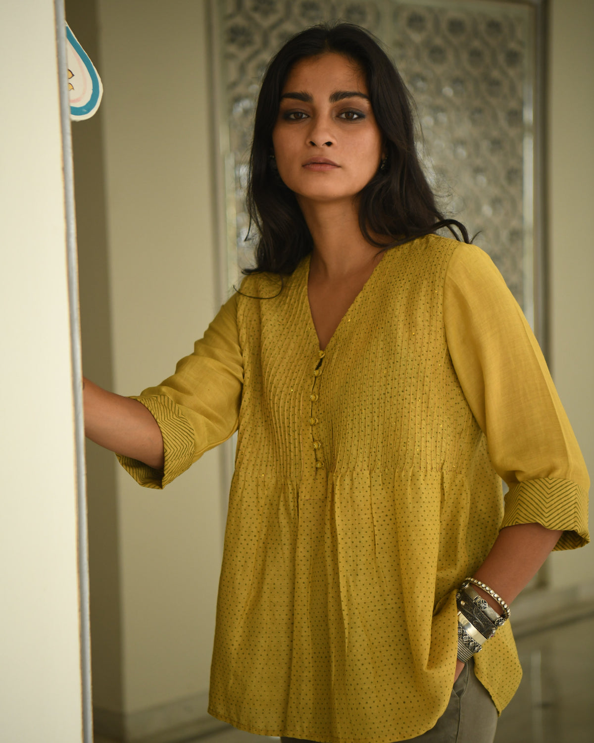Nargis Haldi Half Shirt