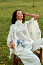 Beehive Print Linen Kaftan Top