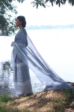 SLATE LINEN SAREE