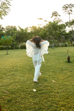 Beehive Print Linen Kaftan Top
