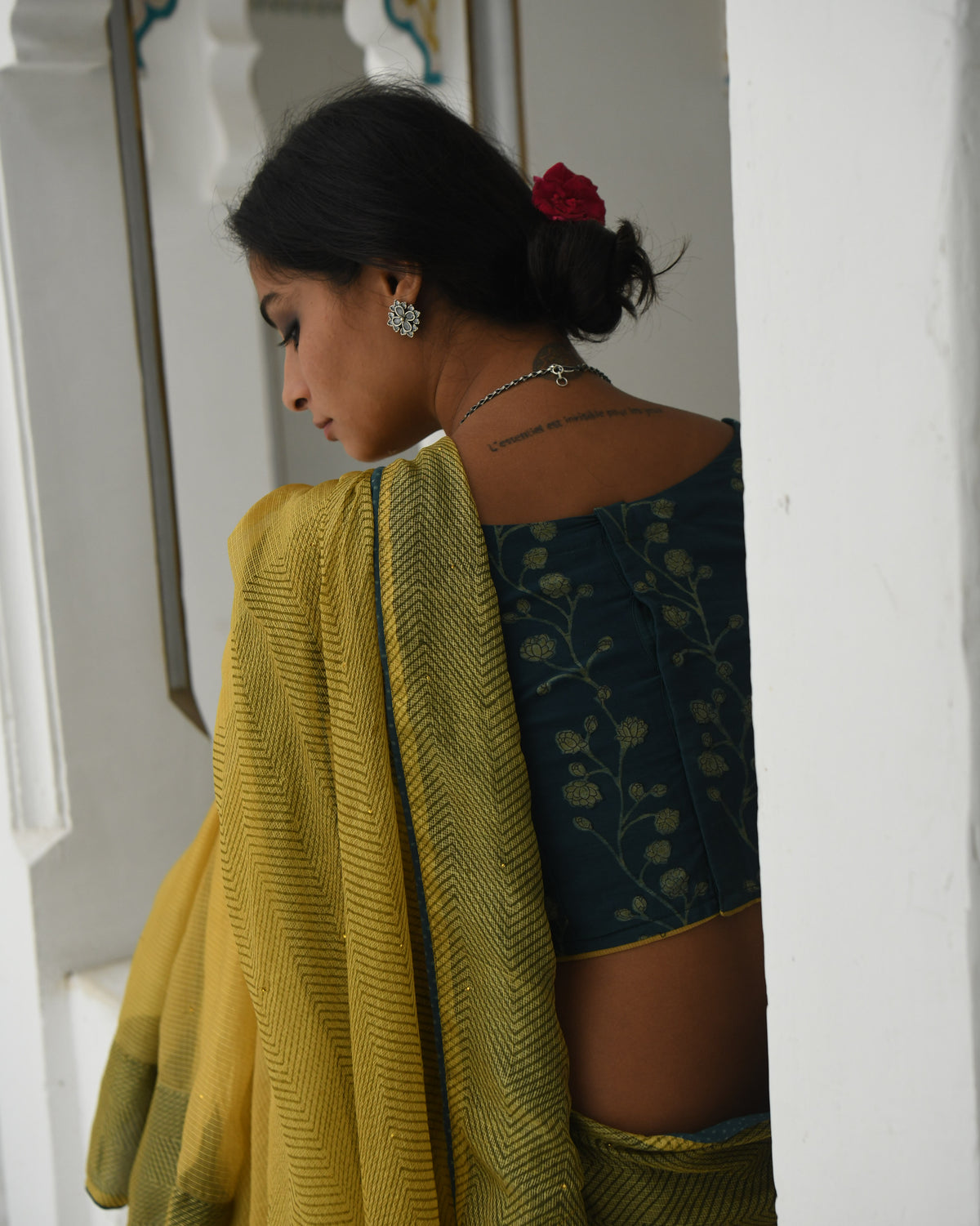 Nargis Haldi Saree