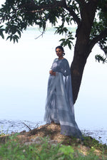 SLATE LINEN SAREE