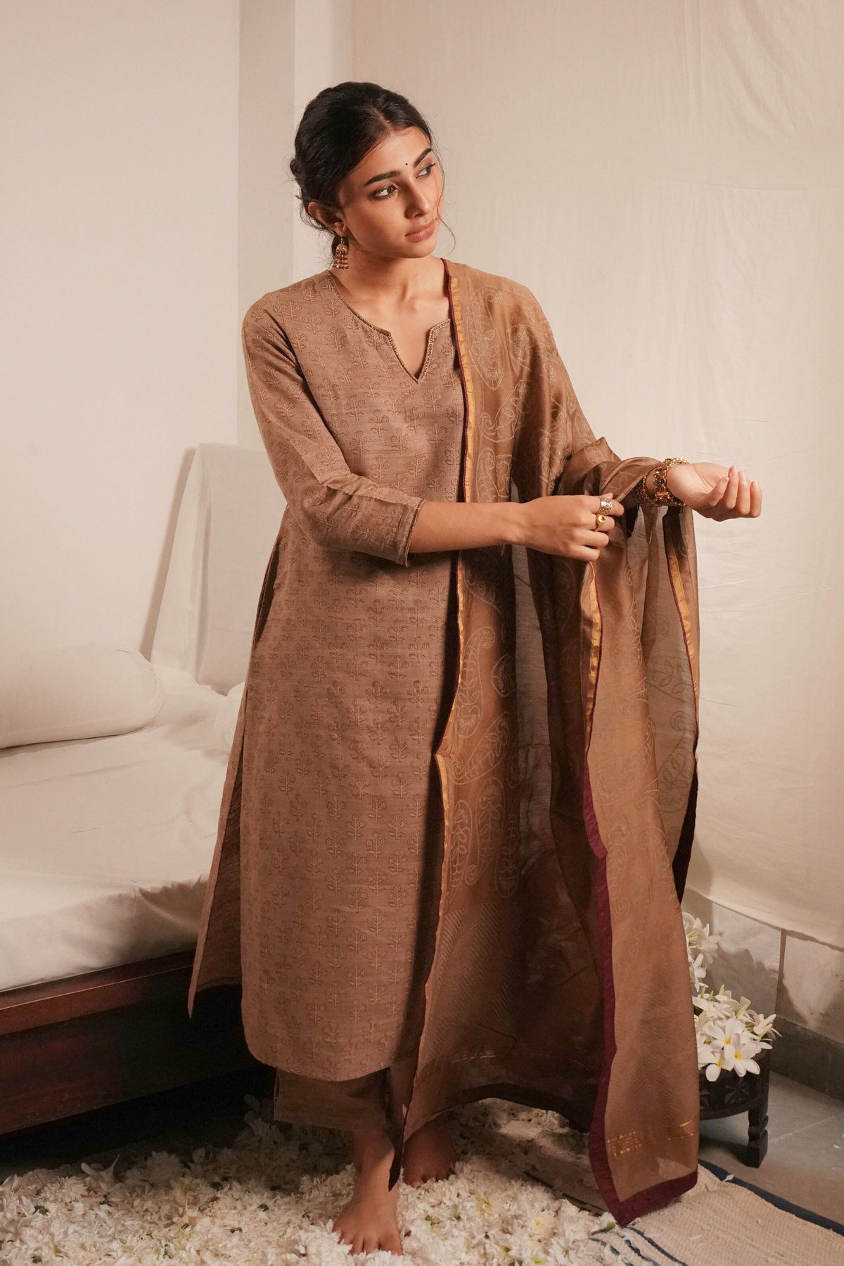 Nida Kurta & Pant - Beige