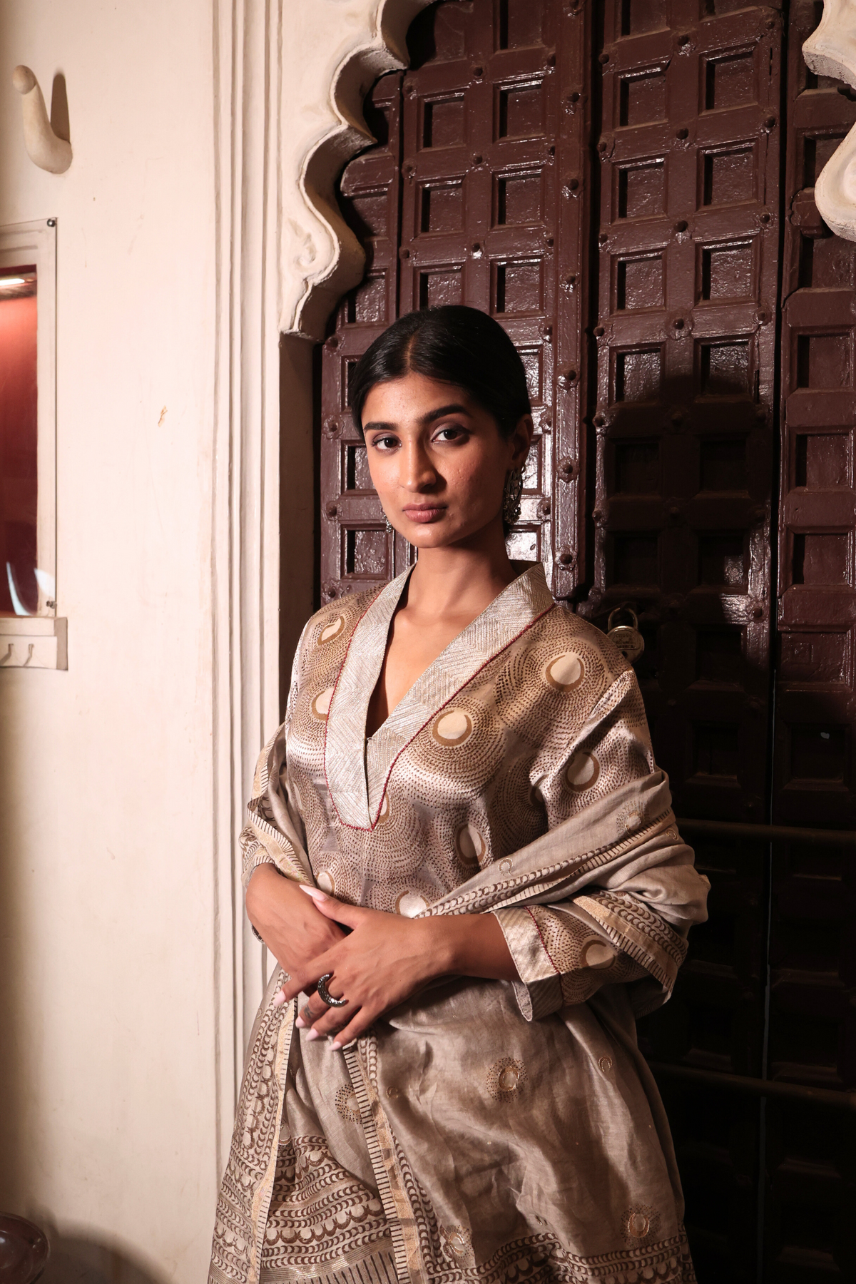 Kashish V-neck Silk Kurta Set