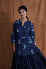 Short Butti Kurta : Indigo