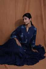 Short Butti Kurta : Indigo
