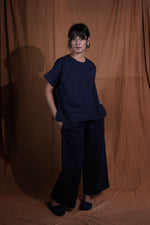 Embroidered Coord Set : Indigo