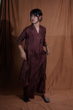 V-neck Silk Kurta