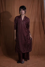 V-neck Silk Kurta