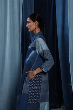 EcoCouture Patchwork Dress - Indigo