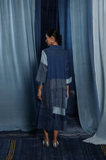 EcoCouture Patchwork Dress - Indigo