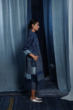 EcoCouture Patchwork Dress - Indigo