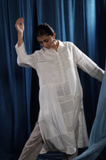 EcoCouture Patchwork Kurta - White