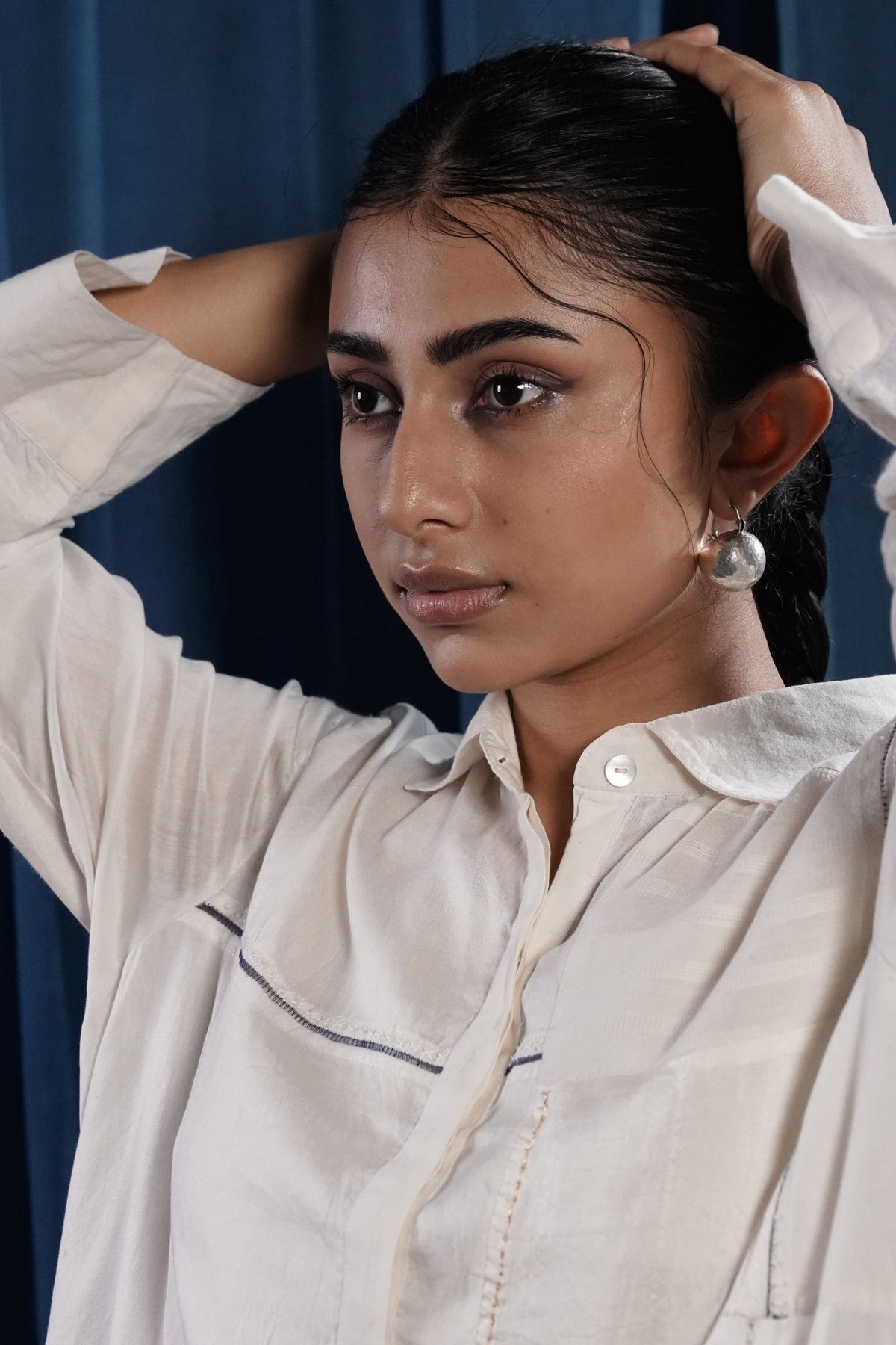 EcoCouture Patchwork Kurta - White