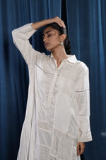 EcoCouture Patchwork Kurta - White