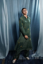 EcoCouture Patchwork Kurta - Green