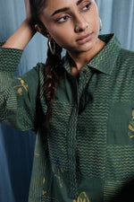 EcoCouture Patchwork Kurta - Green