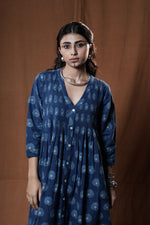 Khejri V-Neck Dress : Indigo