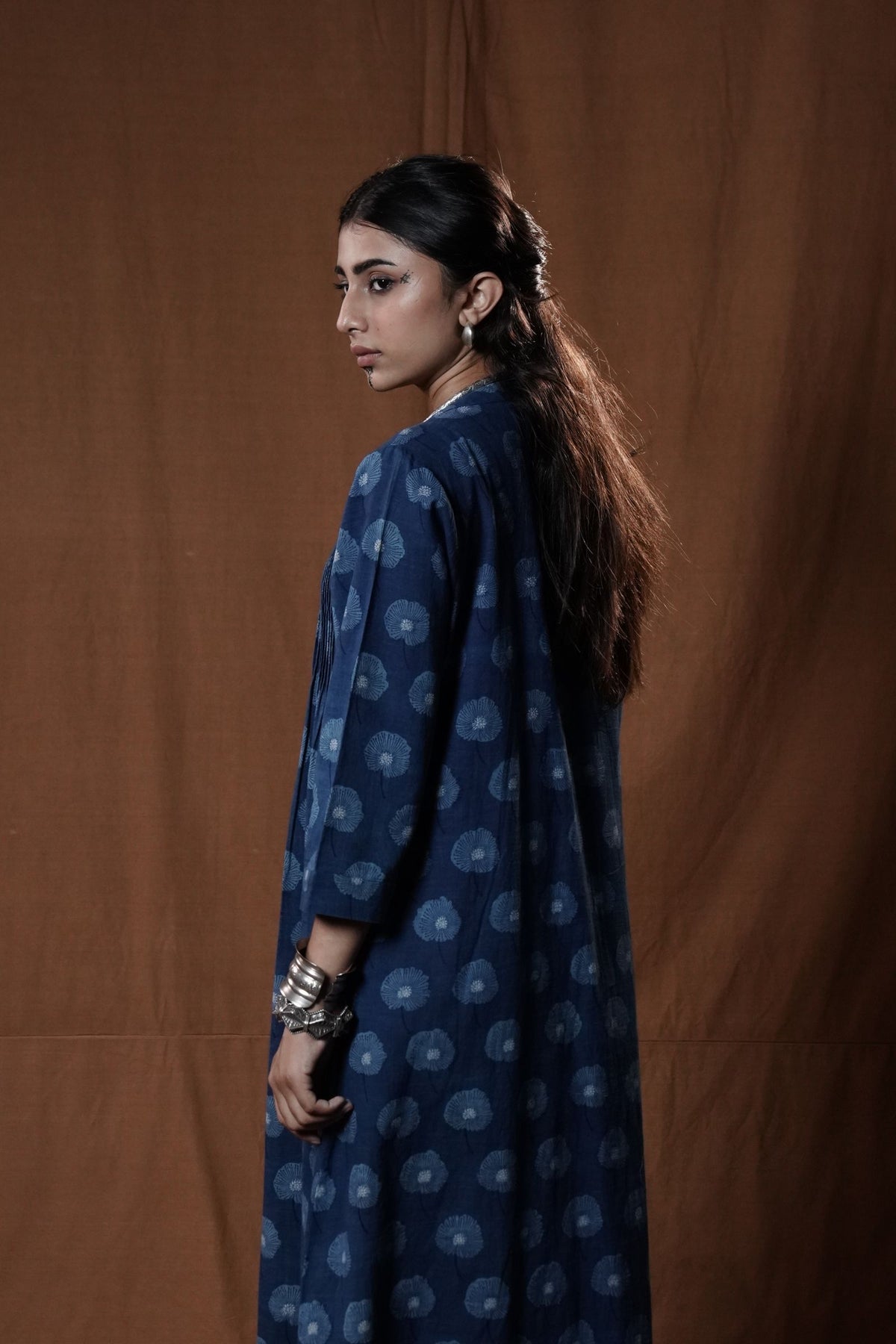 Khejri V-Neck Dress : Indigo