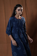 Khejri Pintucks Dress : Indigo